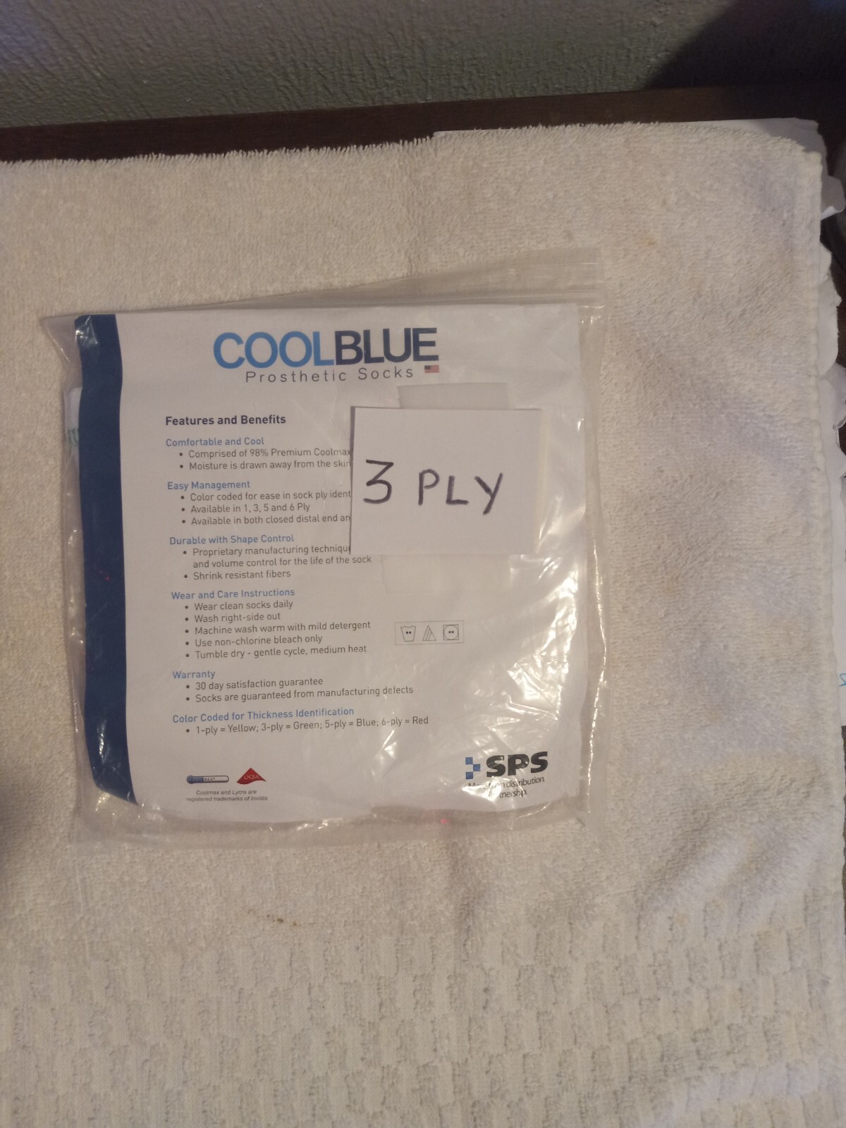 3 PLY COOL BLUE PROSTHETIC SOCKS