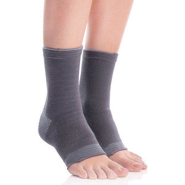 AYUSELLER D-25 ANKLET COMFEEL (PAIR), GREY, 1 UNIT, MEDIUM