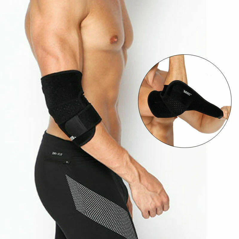 Elbow Brace Support, Adjustable Portable for Home Travel (Black)