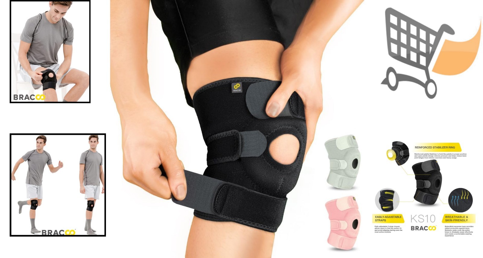 Knee Support Brace Neoprene Adjustable Compression Sleeve for Injury Recovery
