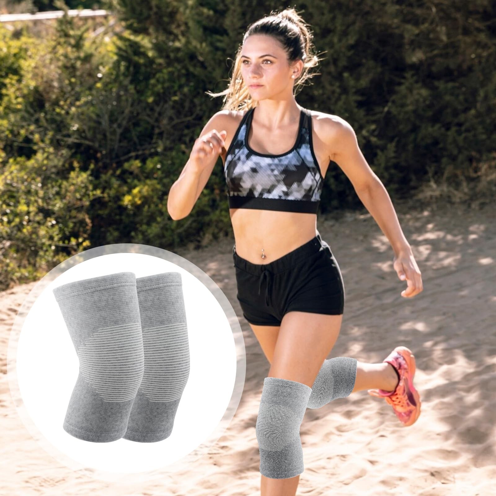 Bamboo Knee Compression Sleeve Elastic Brace XL Pain Relief Support