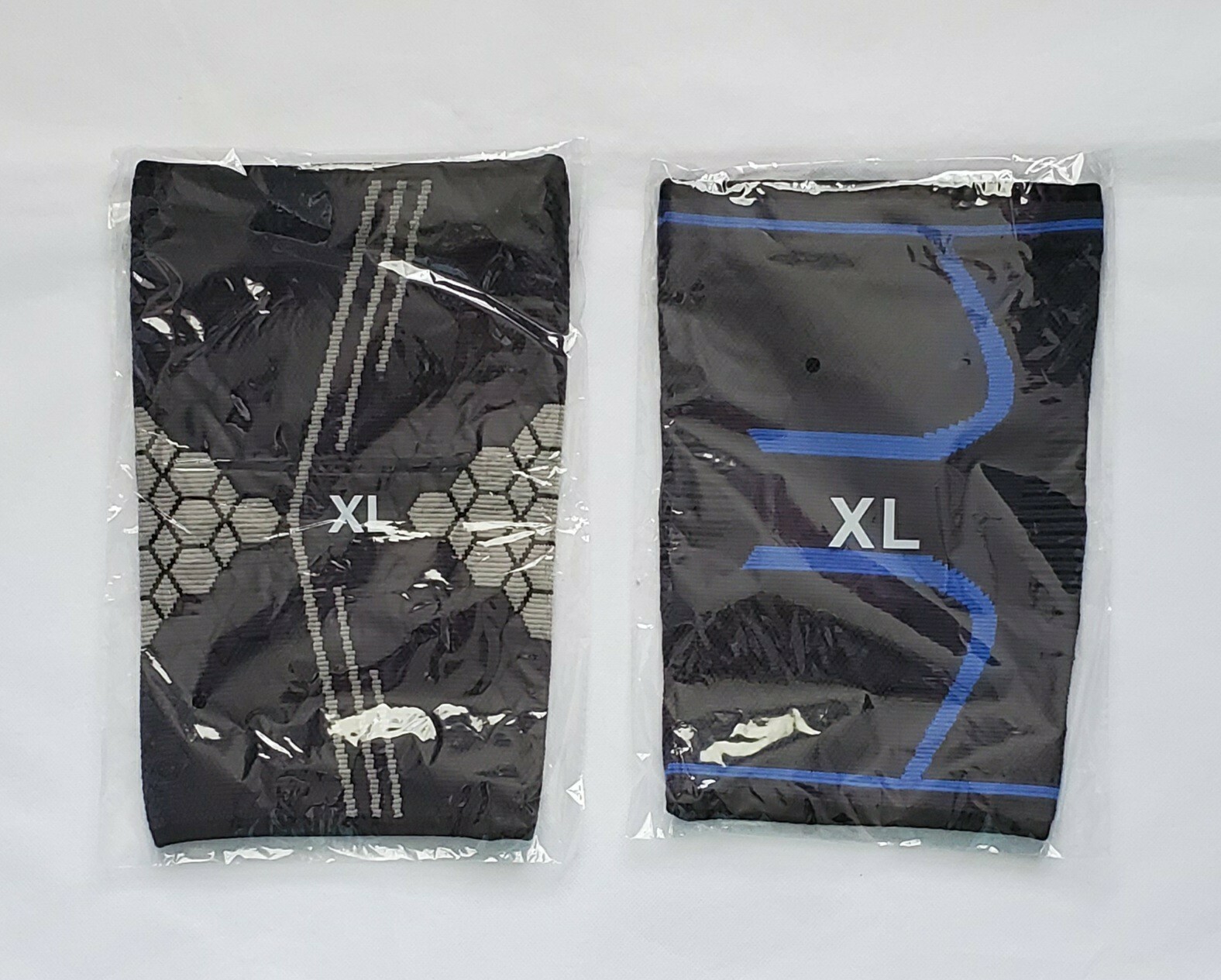 Lot of 2 DCF Knee Compression Sleeve XL Black w/ Different Designs, New! A5