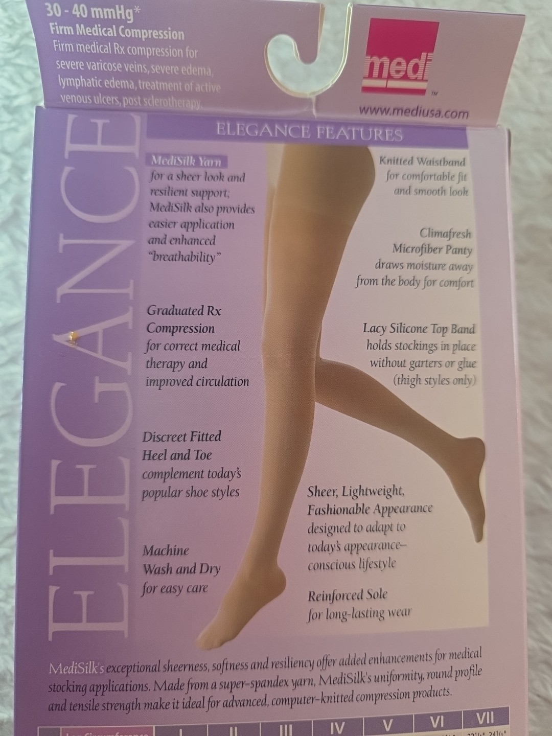 Mediven Elegance Firm Medical Compress 30-40 mmHg* Panty Beige II Close Toe.