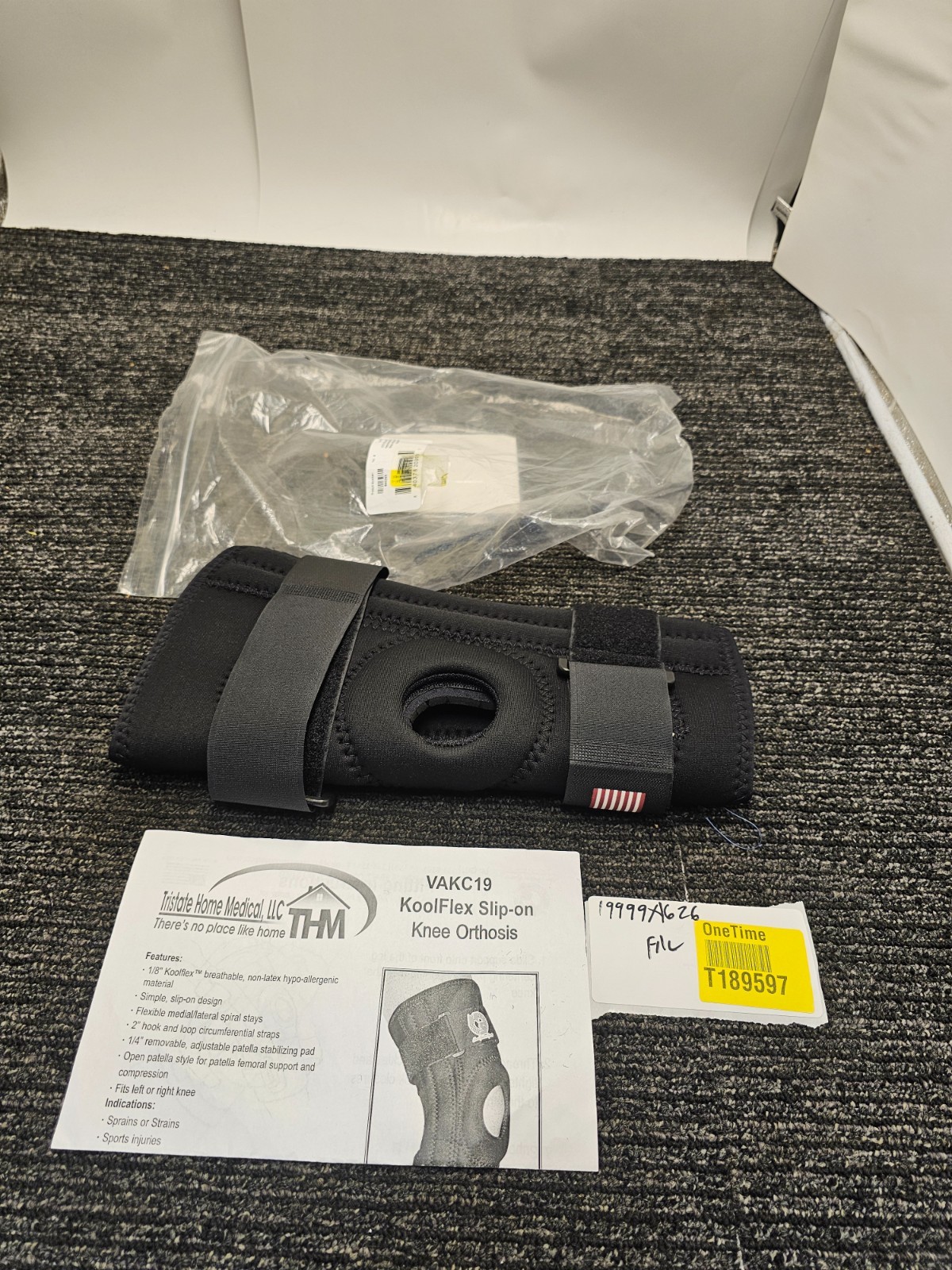 THM VAKC19 640293 XS KoolFlex Slip-on Knee Orthosis / 2″ hook and loop Strap