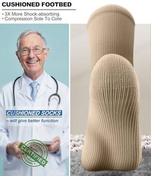 Compression Socks 3Pairs-15-20mmHg Circulation Small-Medium 3pairs-nude7958