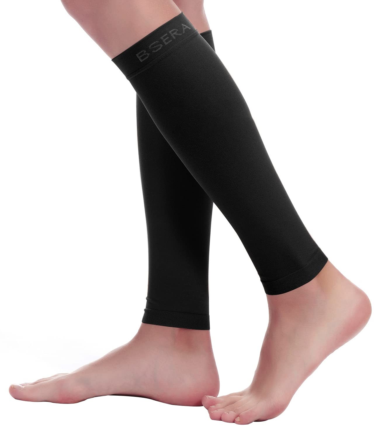 BSERA Black Large Calf Compression Sleeve 2 Pair