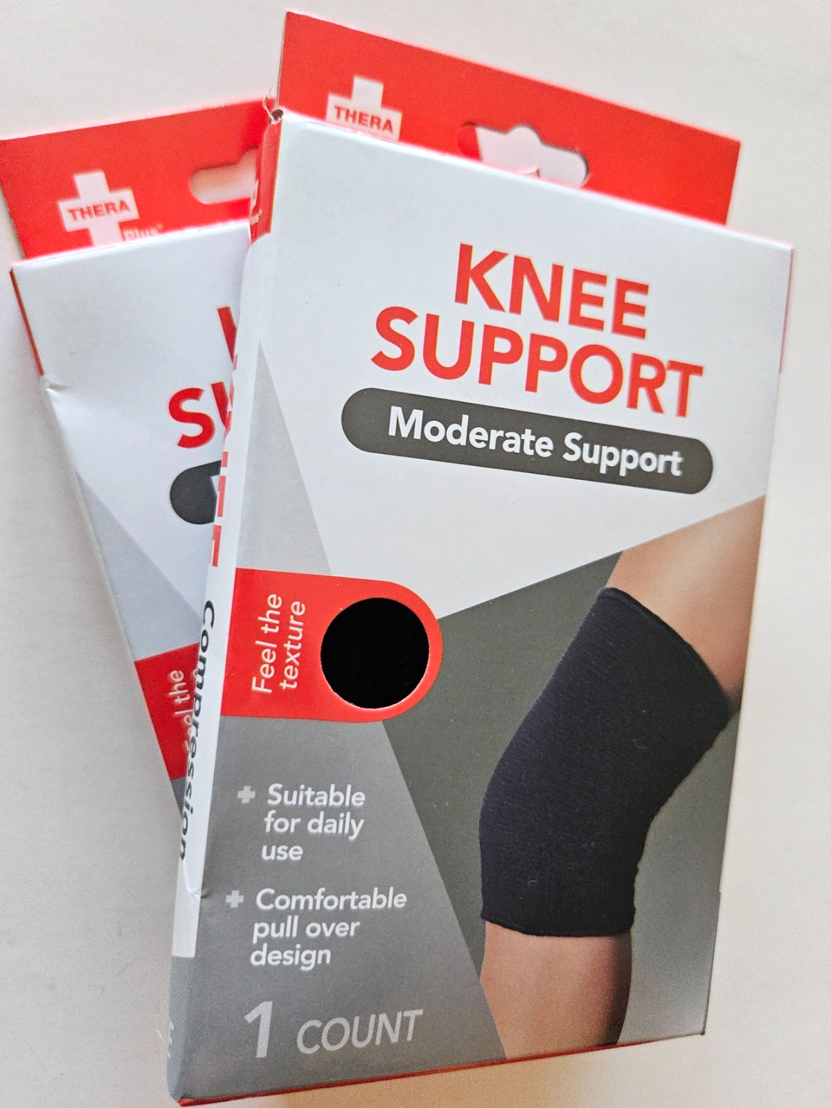 Thera Plus Knee Support / Moderate Support ( Pack of 2 / Black )