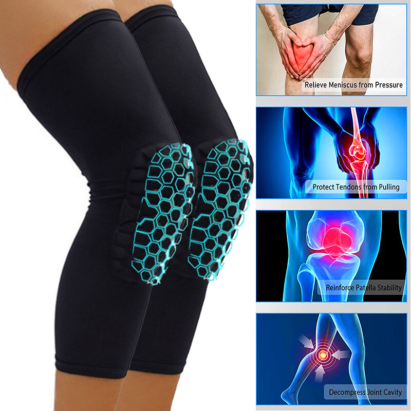Honeycomb Pad Antislip Leg Knee Long Sleeve Basketball Crashproof Protector Gear