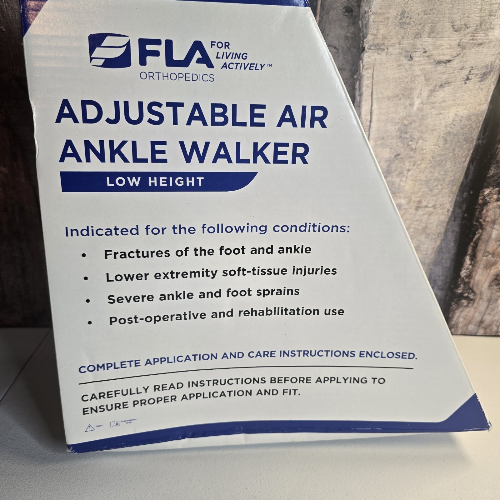 FLA Adjustable Air Ankle Walker Boot Low Large M 10.5-12.5 W 11.5-13.5 & Sock