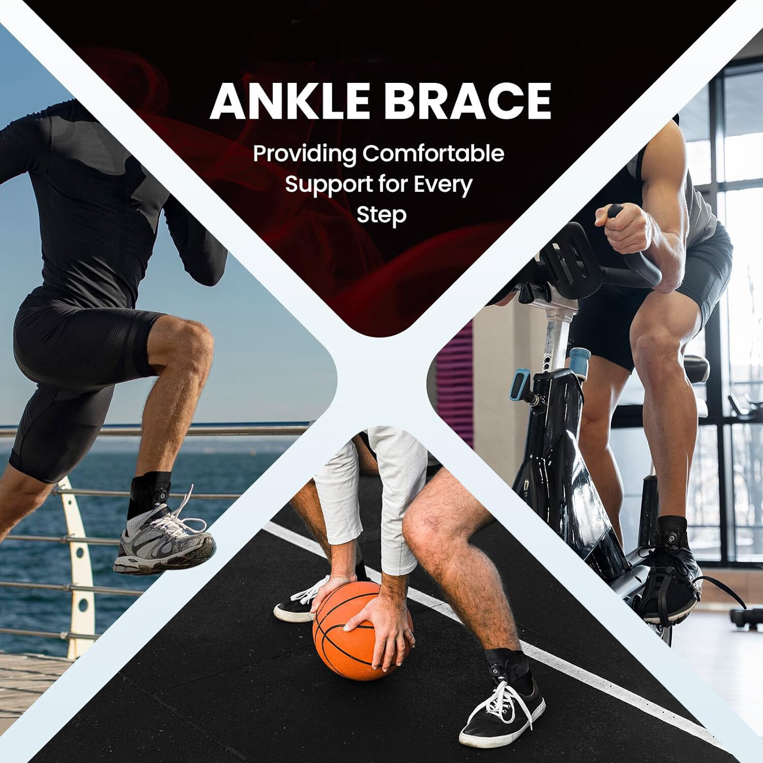 Adjustable Lace Up Ankle Stabilizer Brace Splint Support for Sports Protection