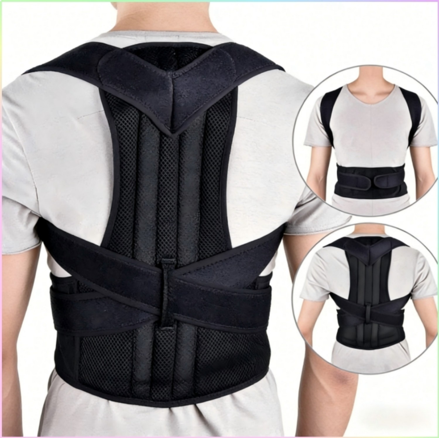 Adjustable Posture Corrector Low Back Support Shoulder Brace Belt for Men Women