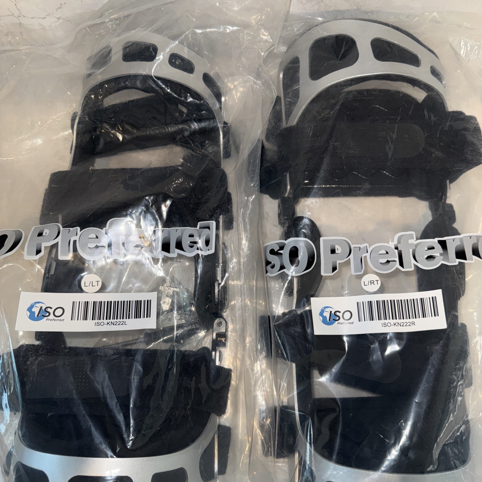 Left & Right ISO Prefer Dual Upright ROM Hinge Knee Brace Lg ISO-KN222R & KN222L