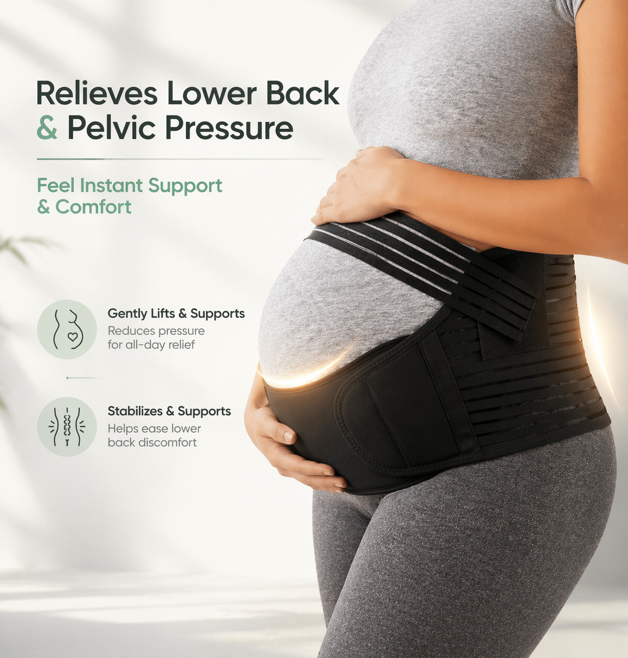 2 Pack Maternity Belly Band Support Pregnancy Back Brace Postpartum Wrap Bundle