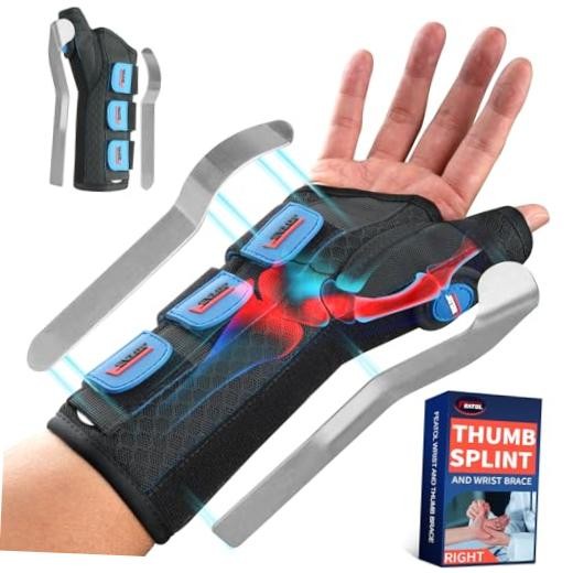Carpal Tunnel Wrist Brace Night Large/X-Large(Pack of 1) Right Hand-Black Blue