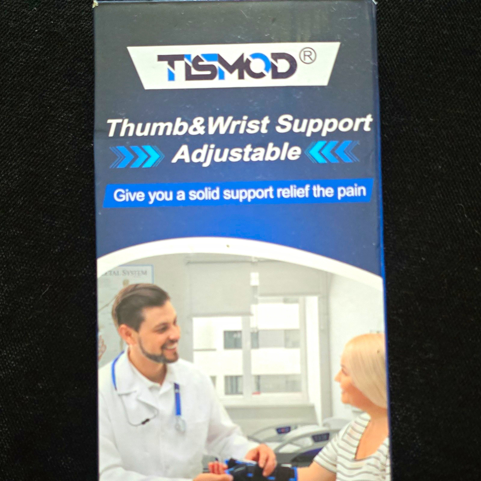 TISMOD Adjustable Thumb & Wrist Support Splint Brace, Breathable, Blue/Black