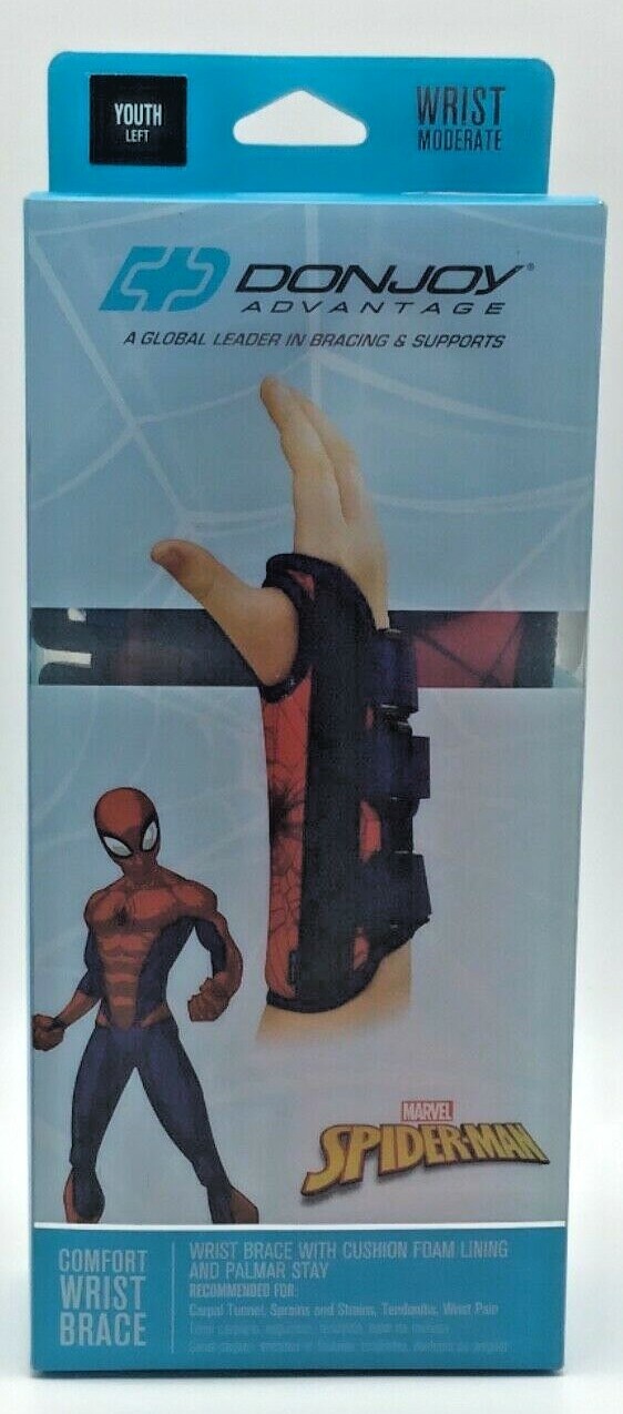 Marvel SPIDERMAN Comfort Wrist Brace Moderate YOUTH LEFT MSRP $19.99