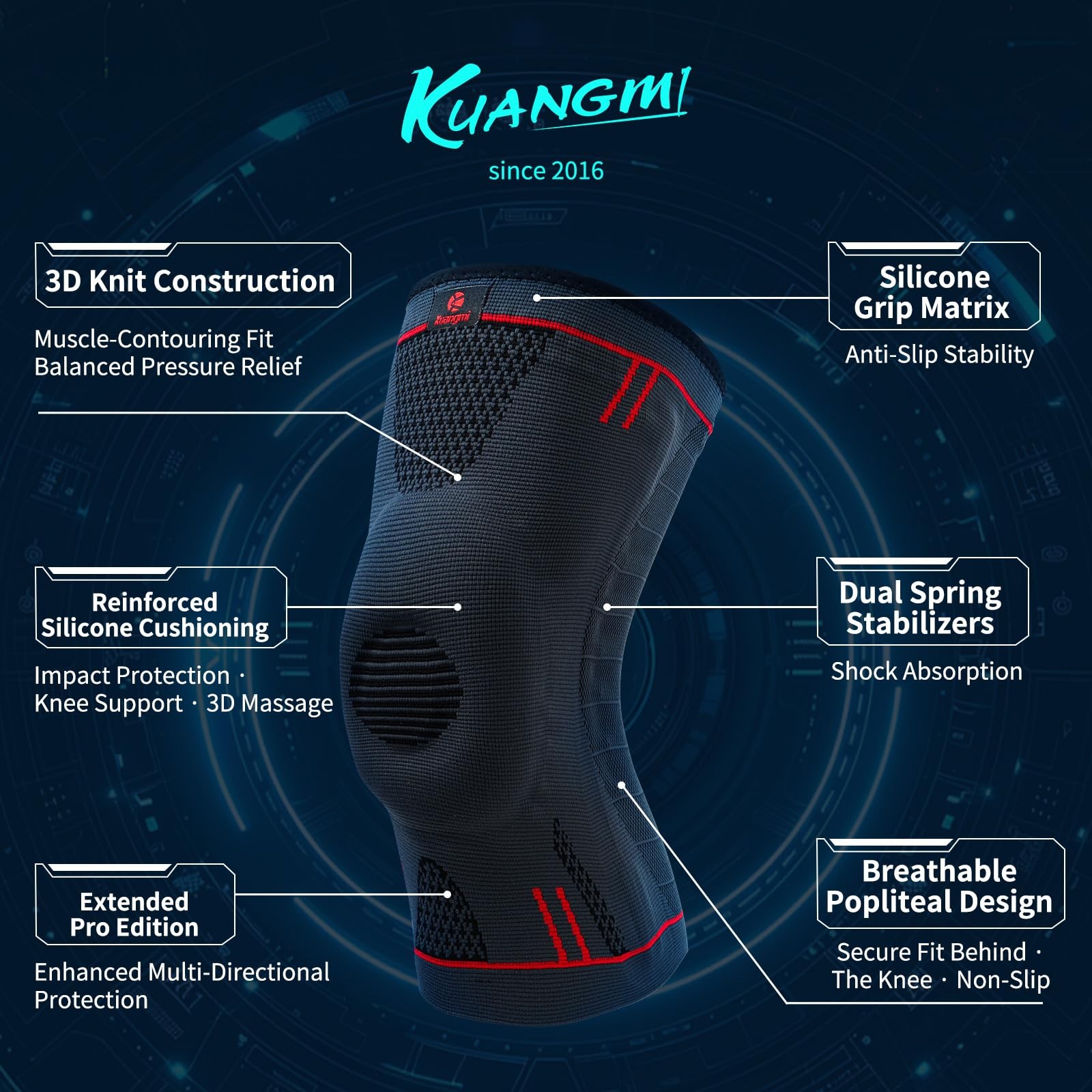 Kuangmi Knee Braces Support for Joint Pain Relief, Arthritis, Meniscus Tear a…