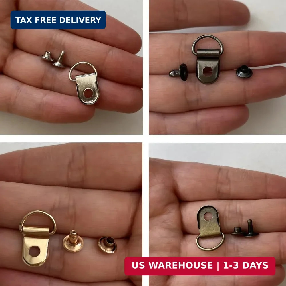 100 Sets Metal Boot Shoelace Hooks, D-Ring Boot Lace Hook Buckle Fitting, 4 Colo
