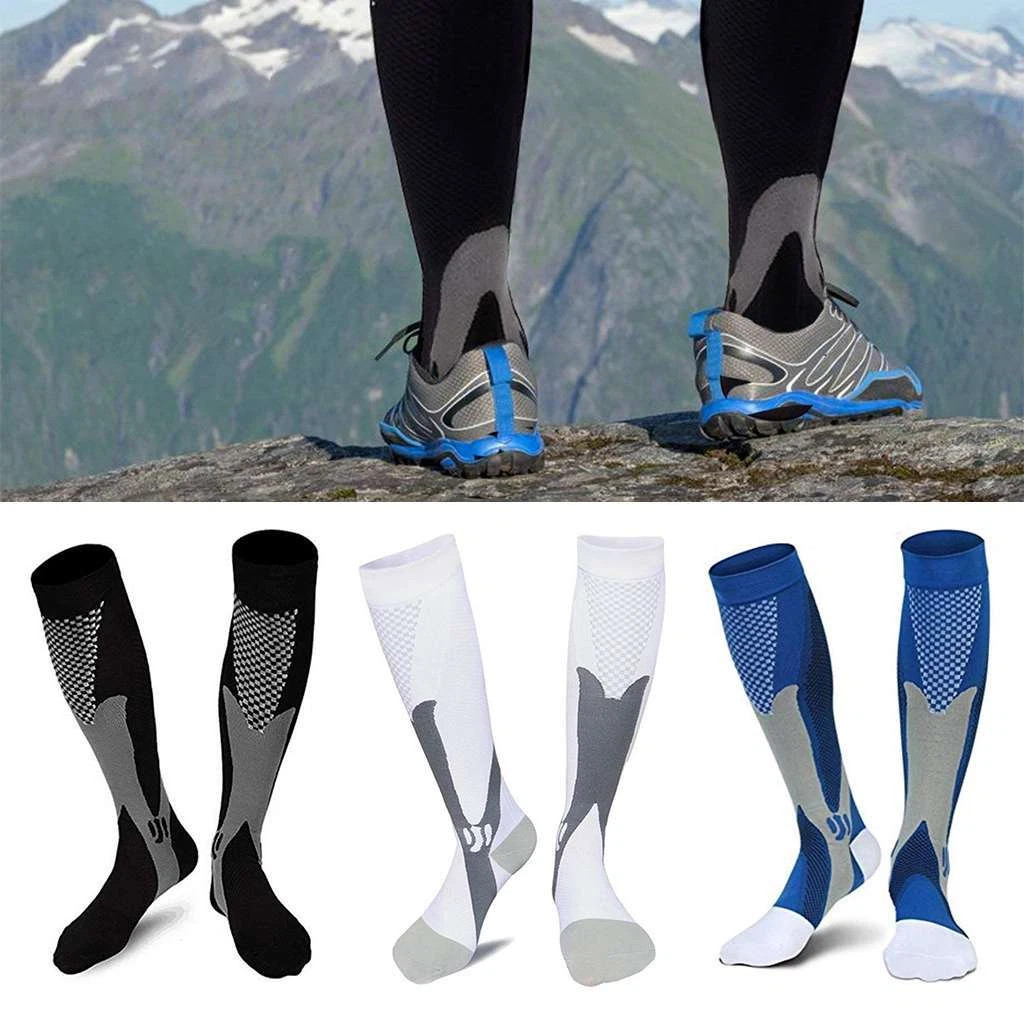 Sports Stretch Compression Socks Men’s Soccer Socks& High Knee Running Stockings