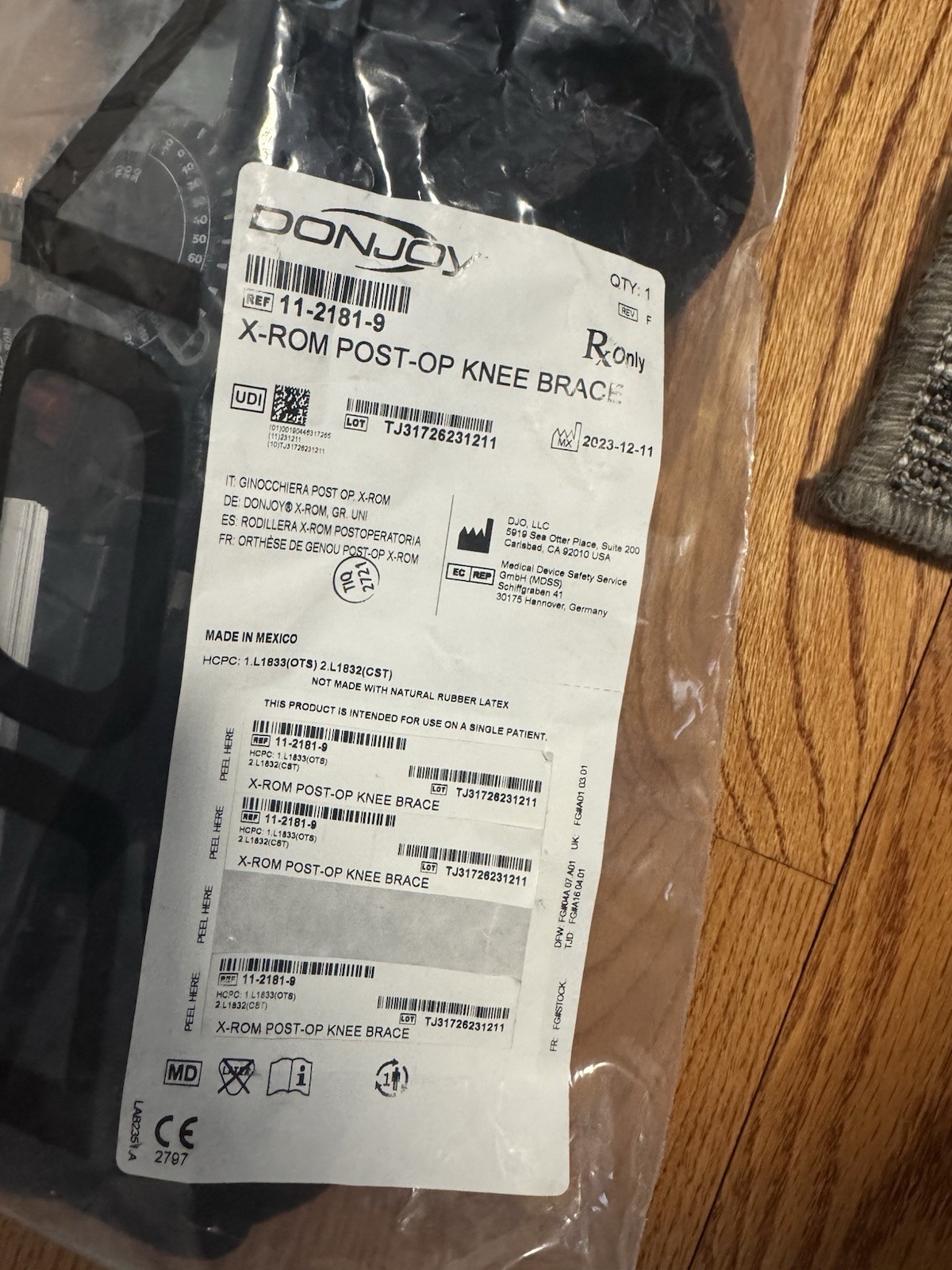 Don Joy X-ROM POST-OP KNEE BRACE