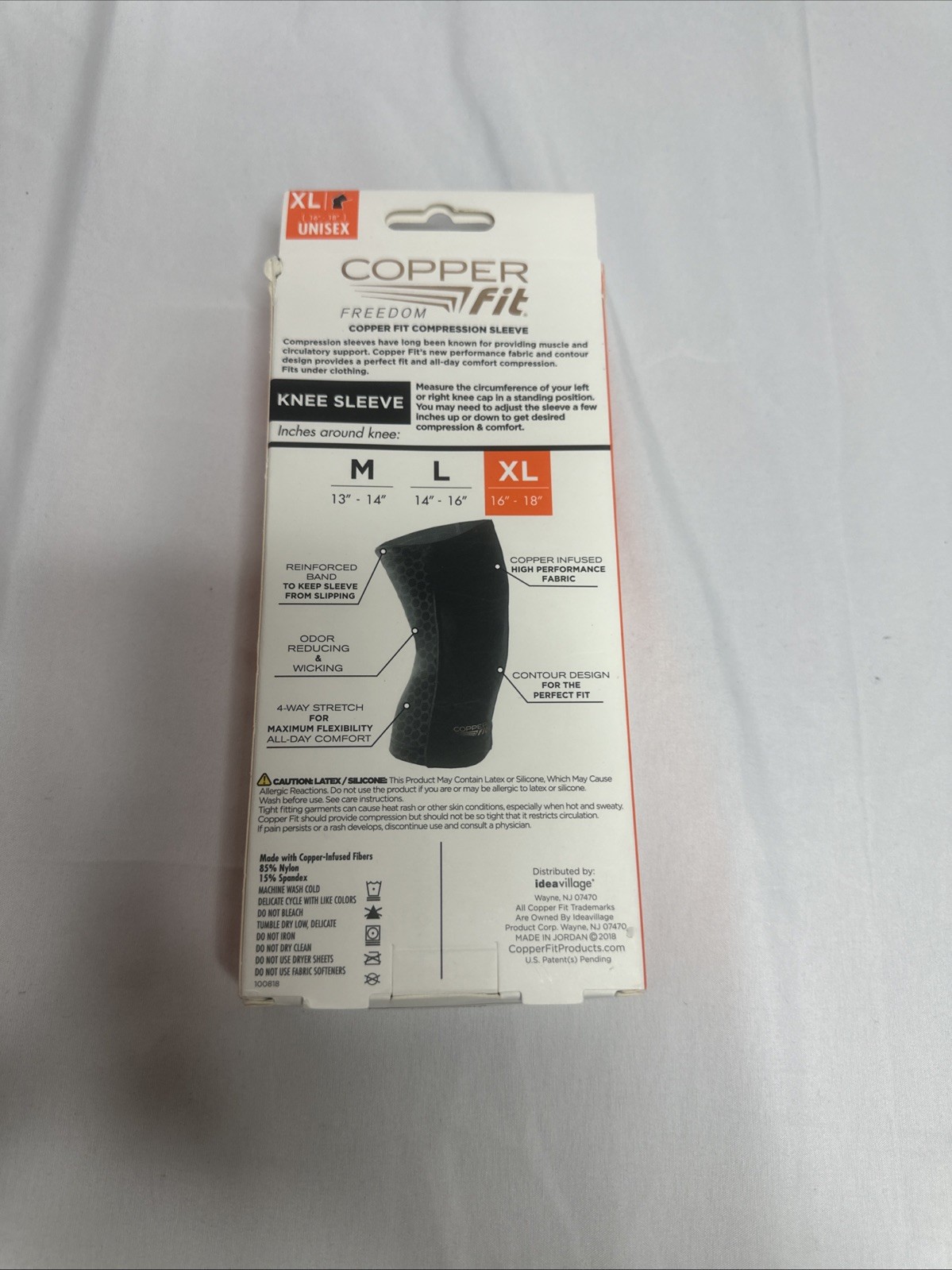 Copper Fit Freedom Copper Infused Compression Knee Sleeve – Size XL – Black