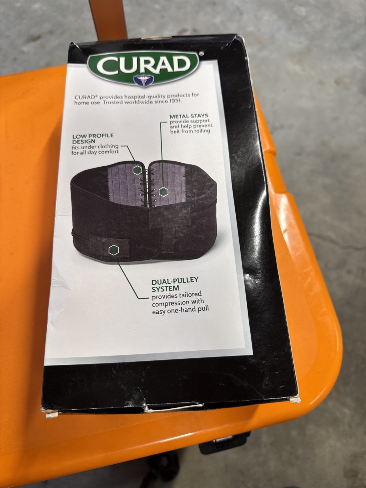 Curad Back Support Belt S/M – Dual Pulley Lumbar Brace for Lower Back Pain
