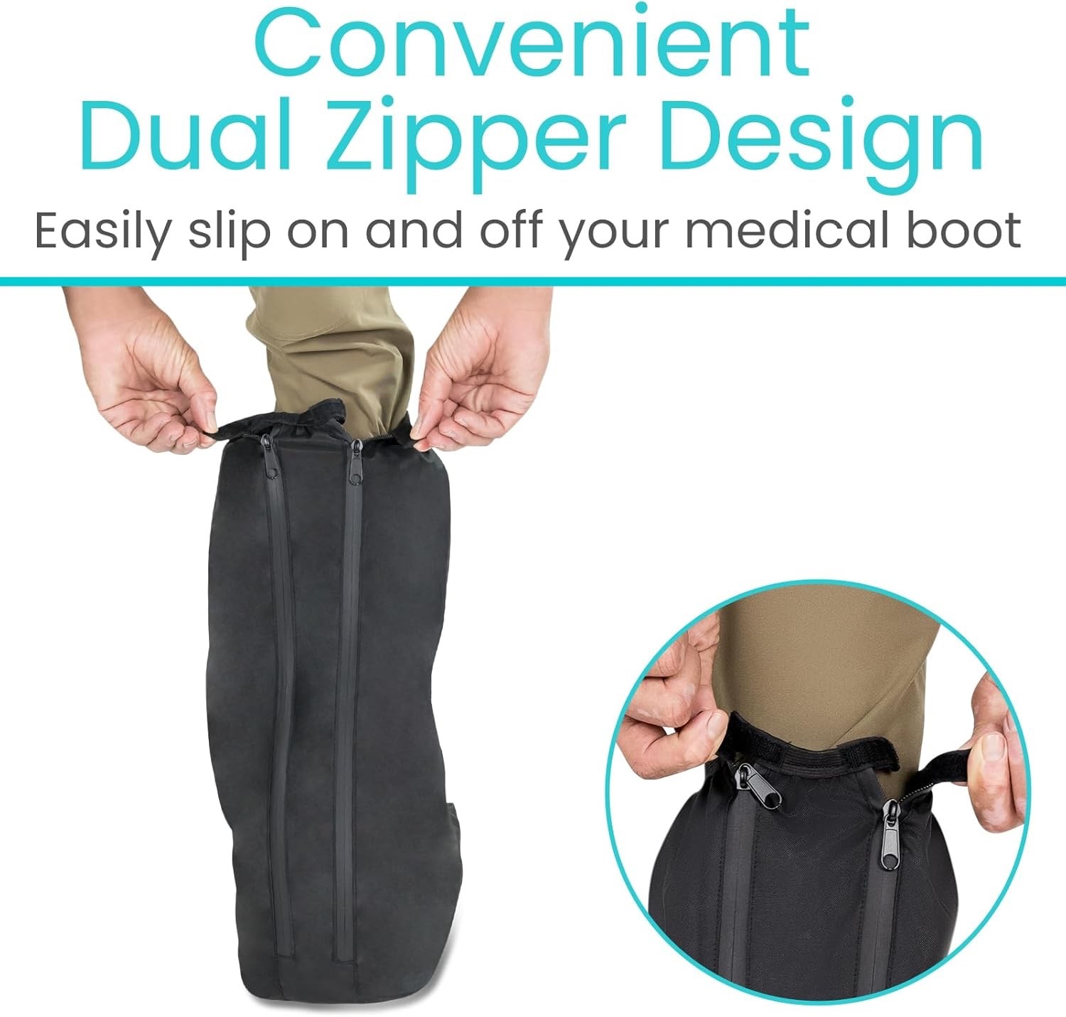 Vive Tall Walking Boot Cover Waterproof – Non-Slip, Adjustable – Medium