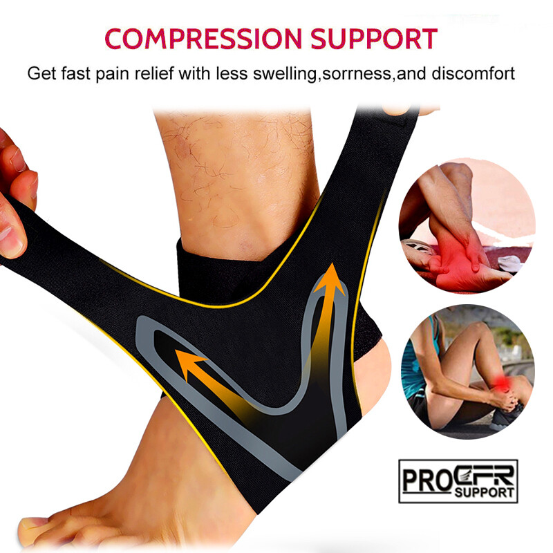 Ankle Brace Support Compression Sleeve Pain Relief Plantar Fasciitis Foot Wraps
