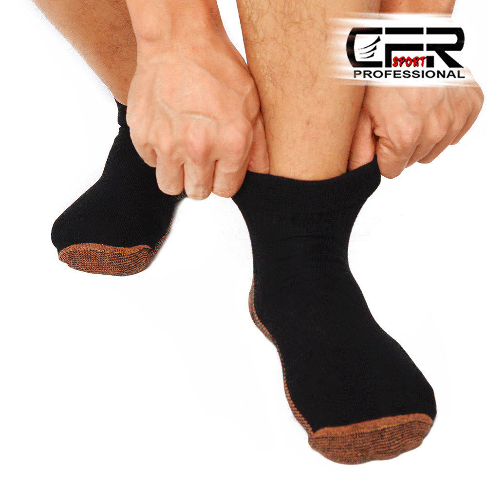 Copper Ankle Brace Support Compression Sleeve Socks Foot Fasciitis Relief Sports