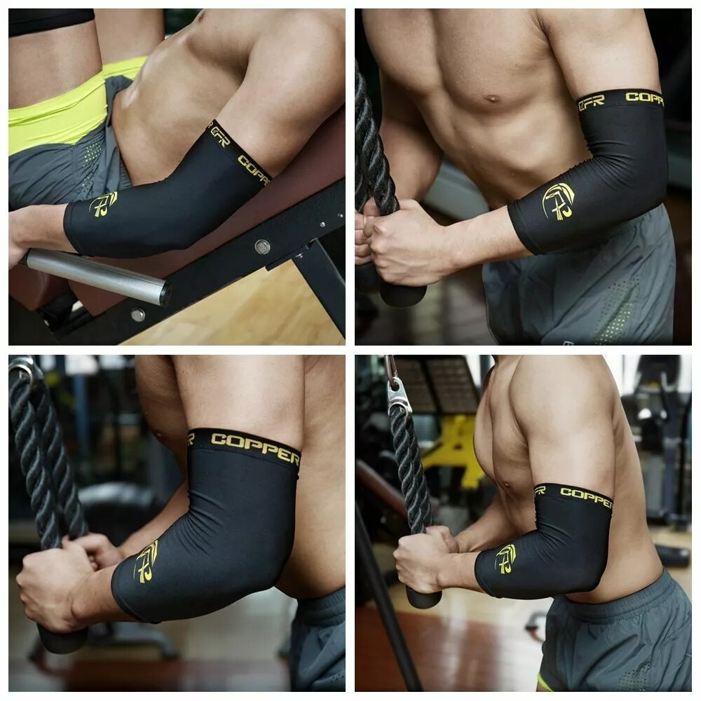 Copper Tennis Elbow Brace Support Compression Sleeves Arthritis Tendonitis Pain
