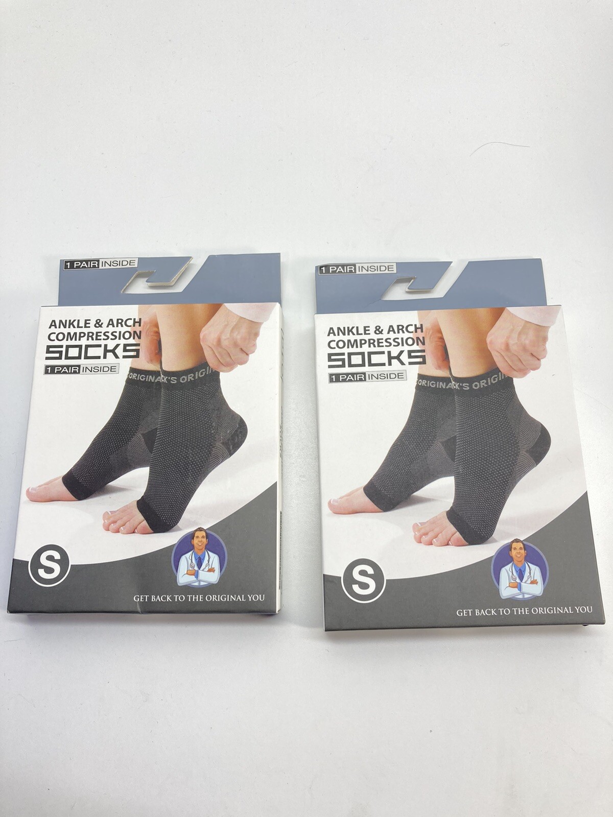 Dr. Fredericks Original Size S Ankle & Arch Compression Socks 2 Pairs Free Ship