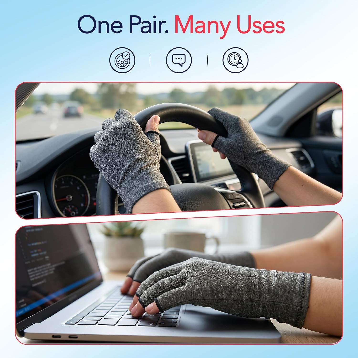Expertly Designed Compression Gloves for Hand Relief – Includes Care Handbook