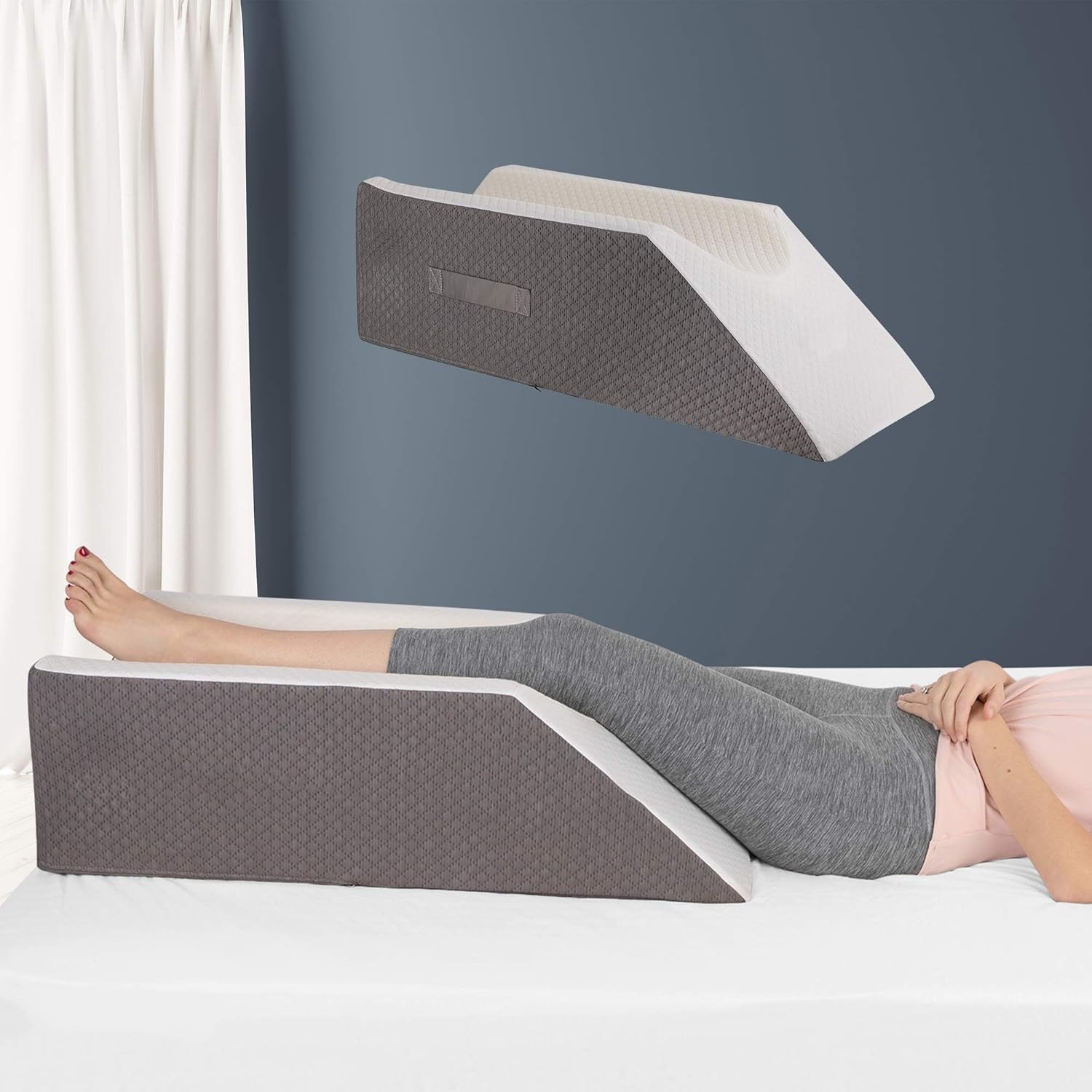 Post Surgery Leg Elevation Pillow – Contoured Jacquard Support for Recovery