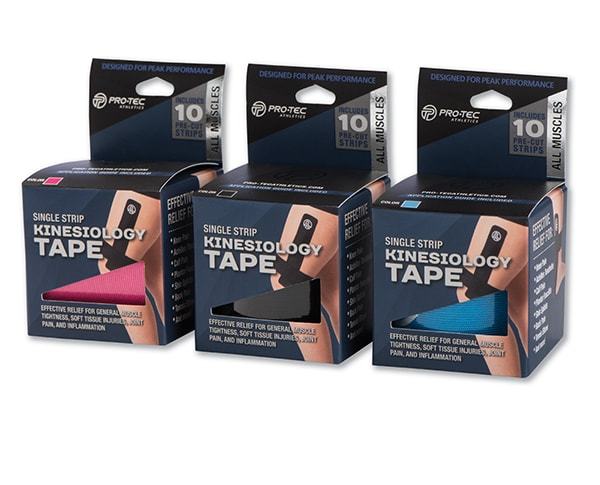 PRO-TEC ATHLETICS Kinesiology Tape Pre-Cut Roll (10 Strips/Roll)