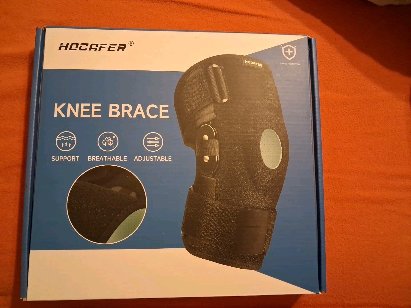 Hocafer Knee Brace XL- 2xL Black Adjustable Breathable Brand NEW Open Box