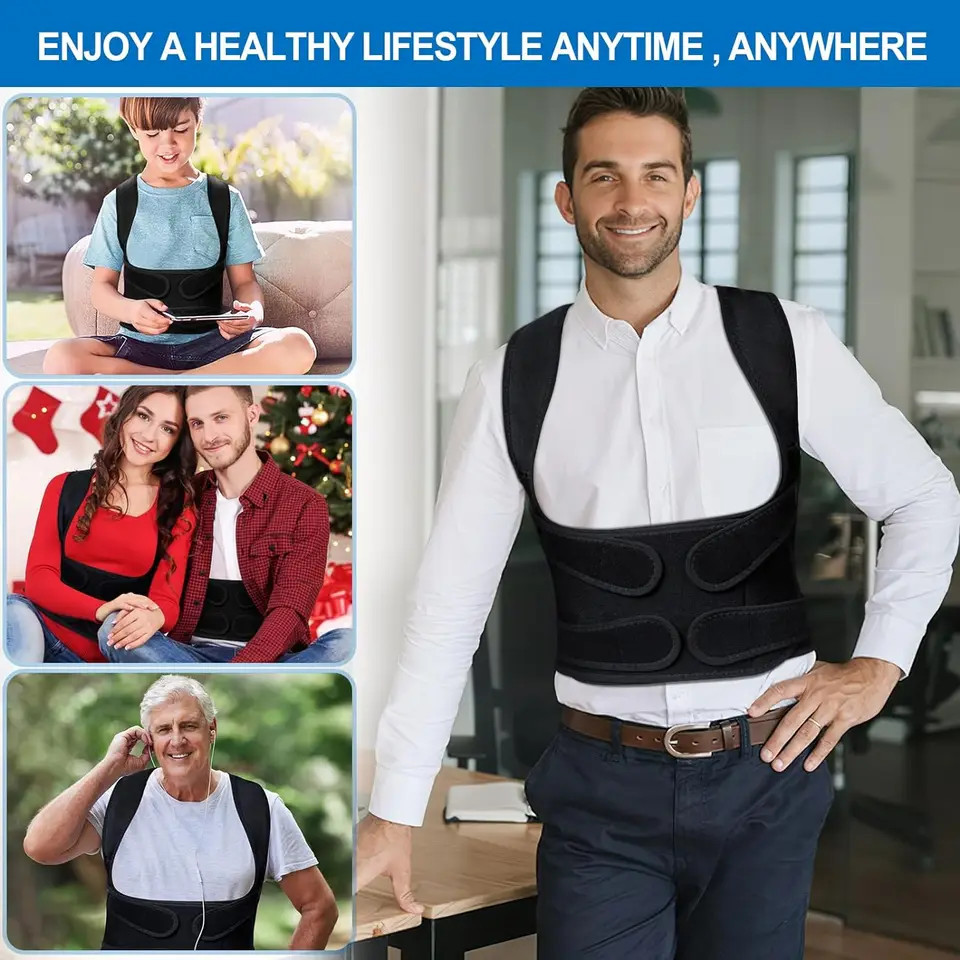Full Back Posture Corrector Adjustable Brace Spine Shoulder Support 1 Pc