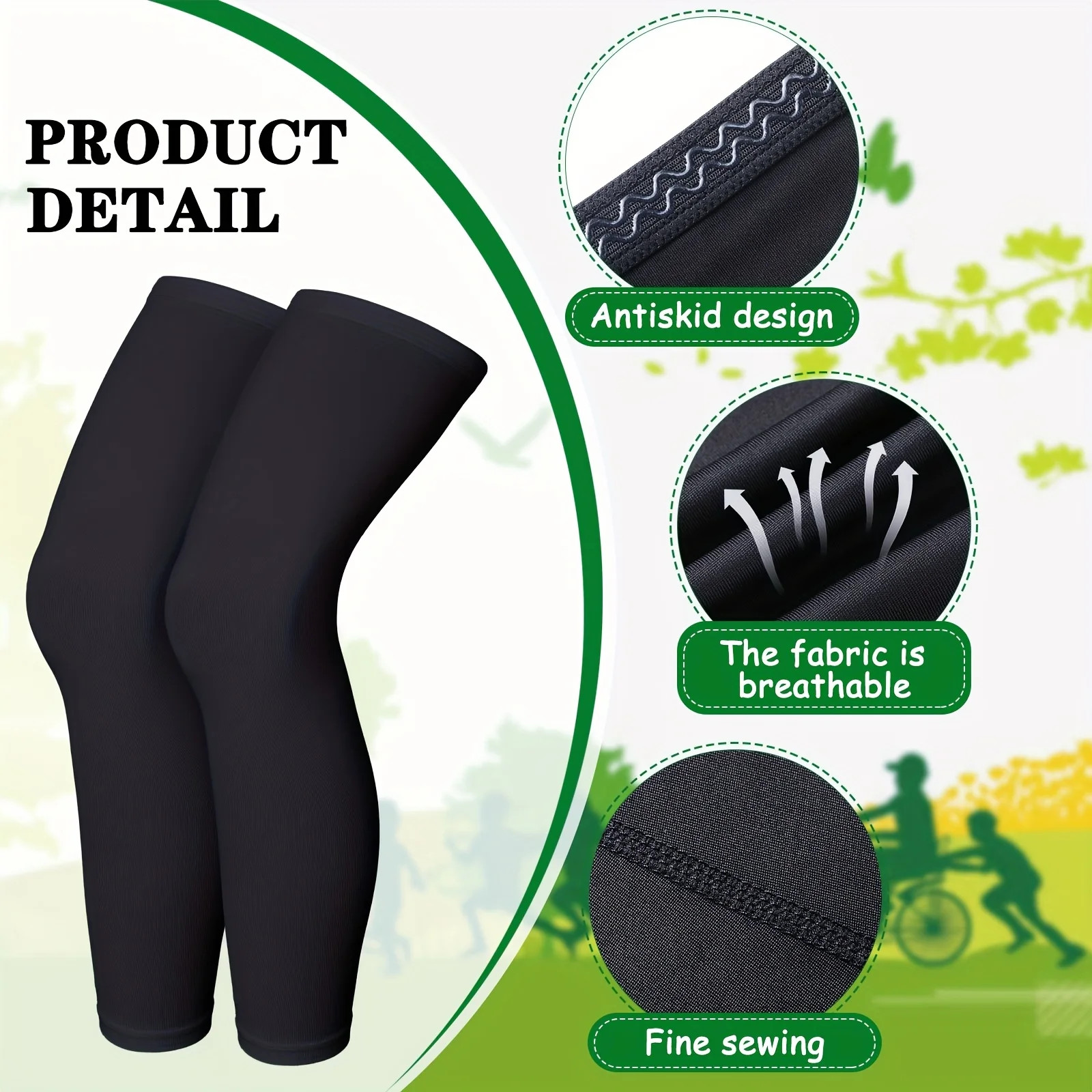 Cycling Leg Sleeves UV Protection Compression Leg Sleeves Men Women Outdoor