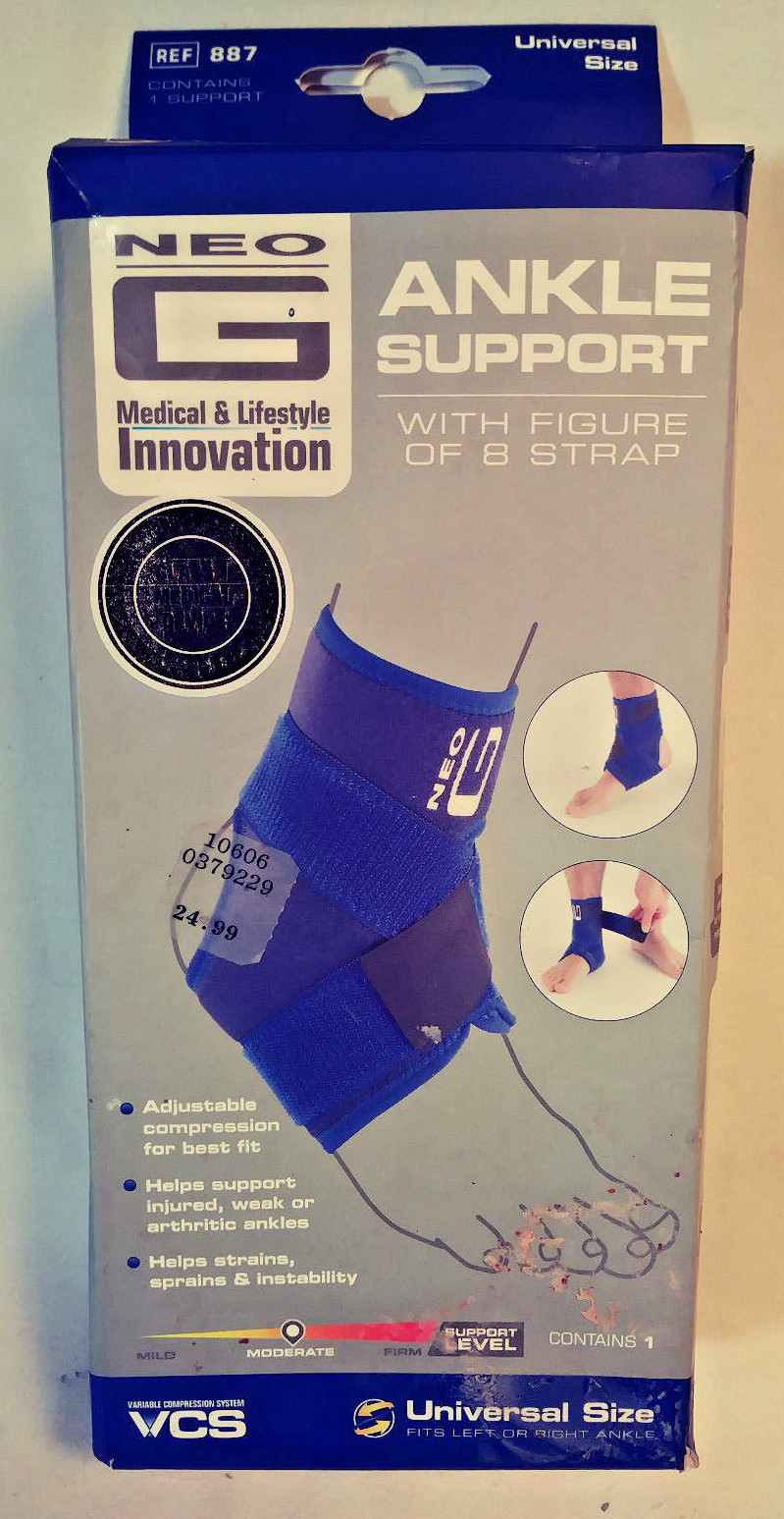 NEO G ANKLE SUPPORT W/ FIGURE OF 8 STRAP CLASS 1 MEDICAL DEVICE FREE SHIPPING