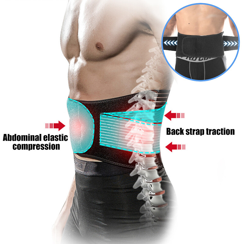 Men Lumbar Lower Back Support Brace Posture Orthosis Waist Belt Pain Relief Wrap