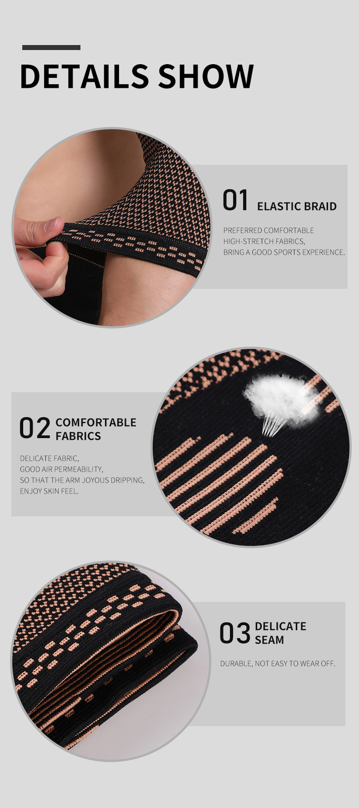 Copper Elbow Compression Sleeve Brace Support Arm Sport Arthritis Tendonitis US