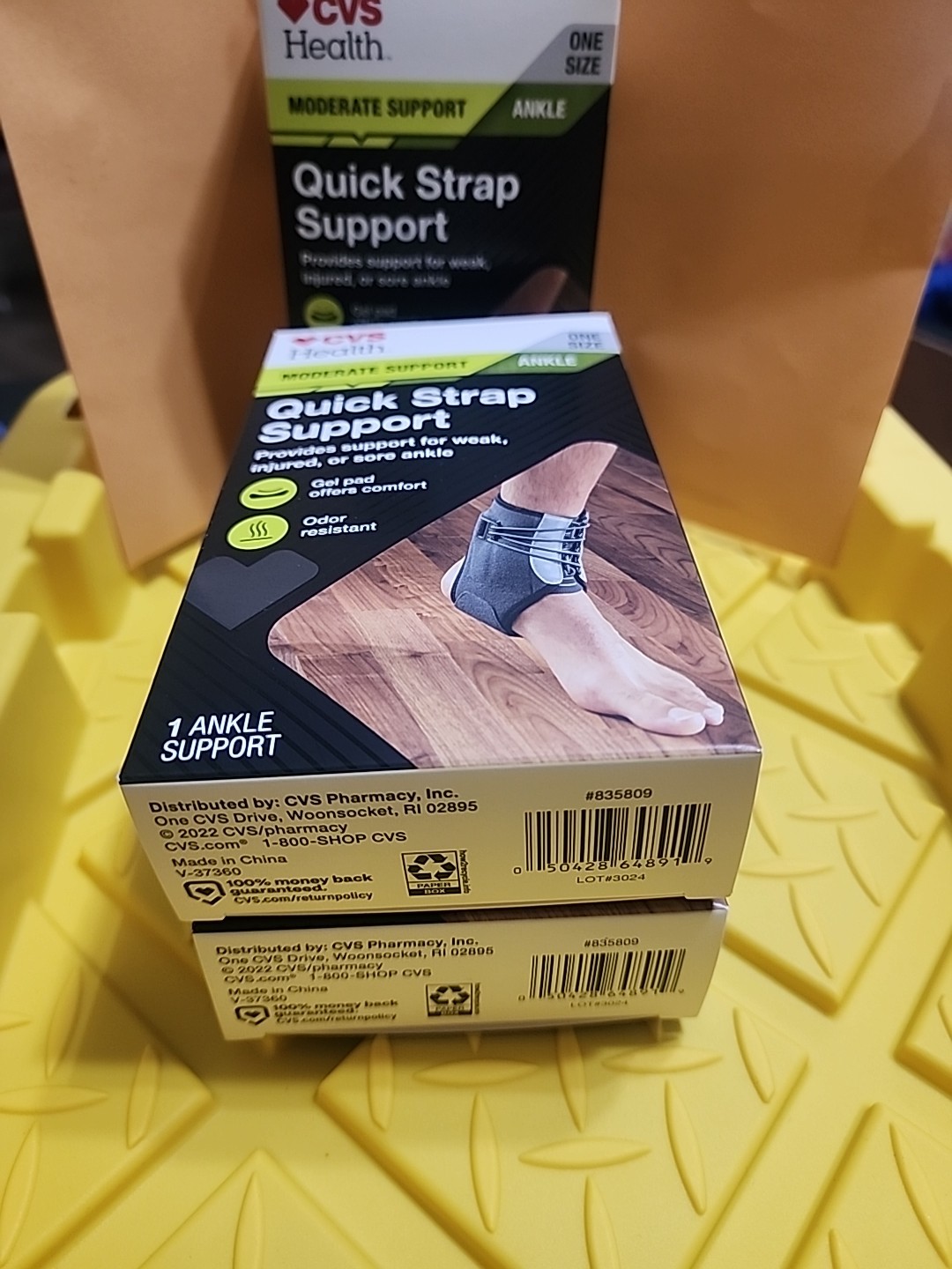 3x CVS Health Moderate Support Ankle Quick Strap Support One Size