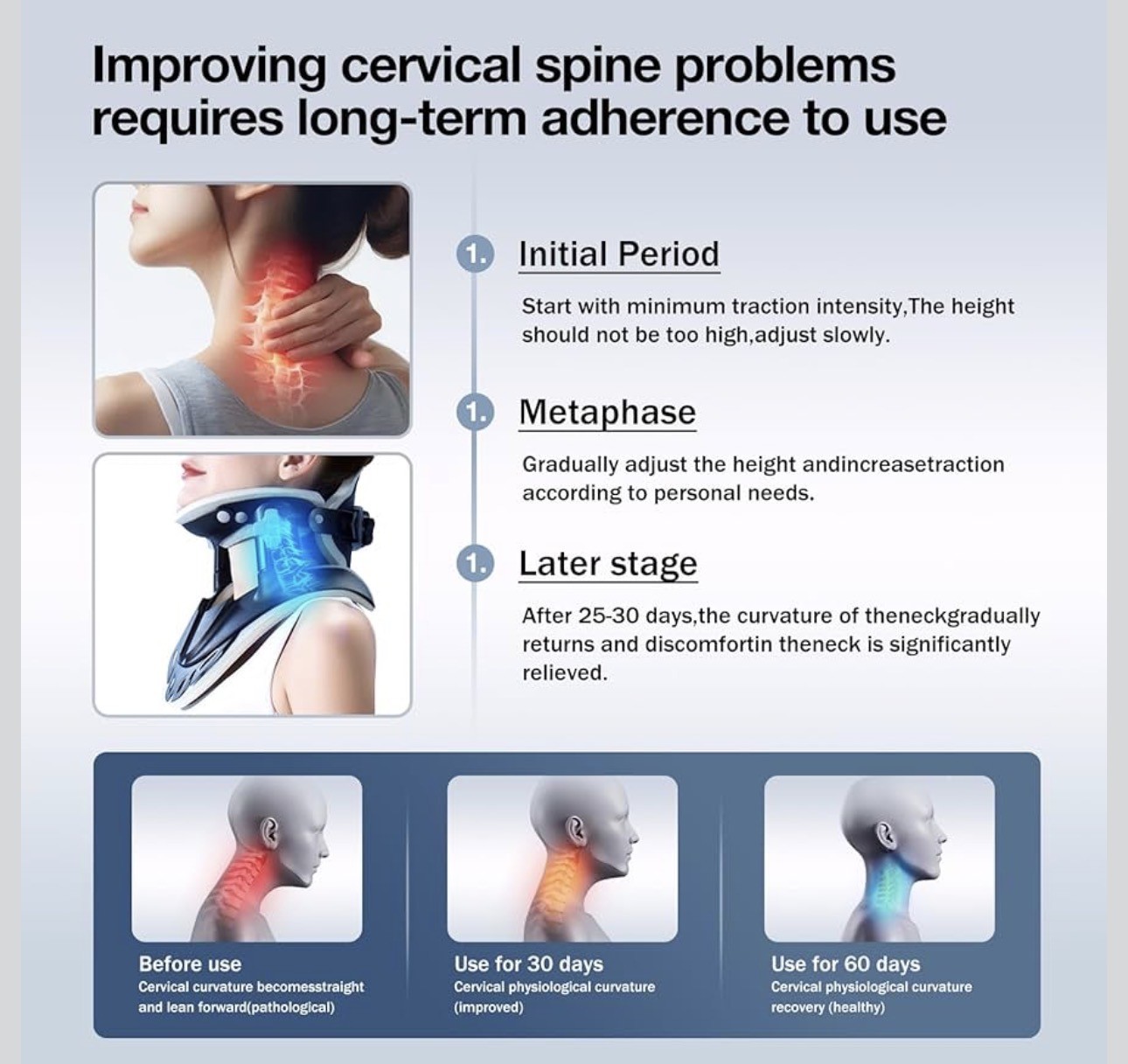 Adjustable Neck Traction Device for Pain Relief & Spine Alignment