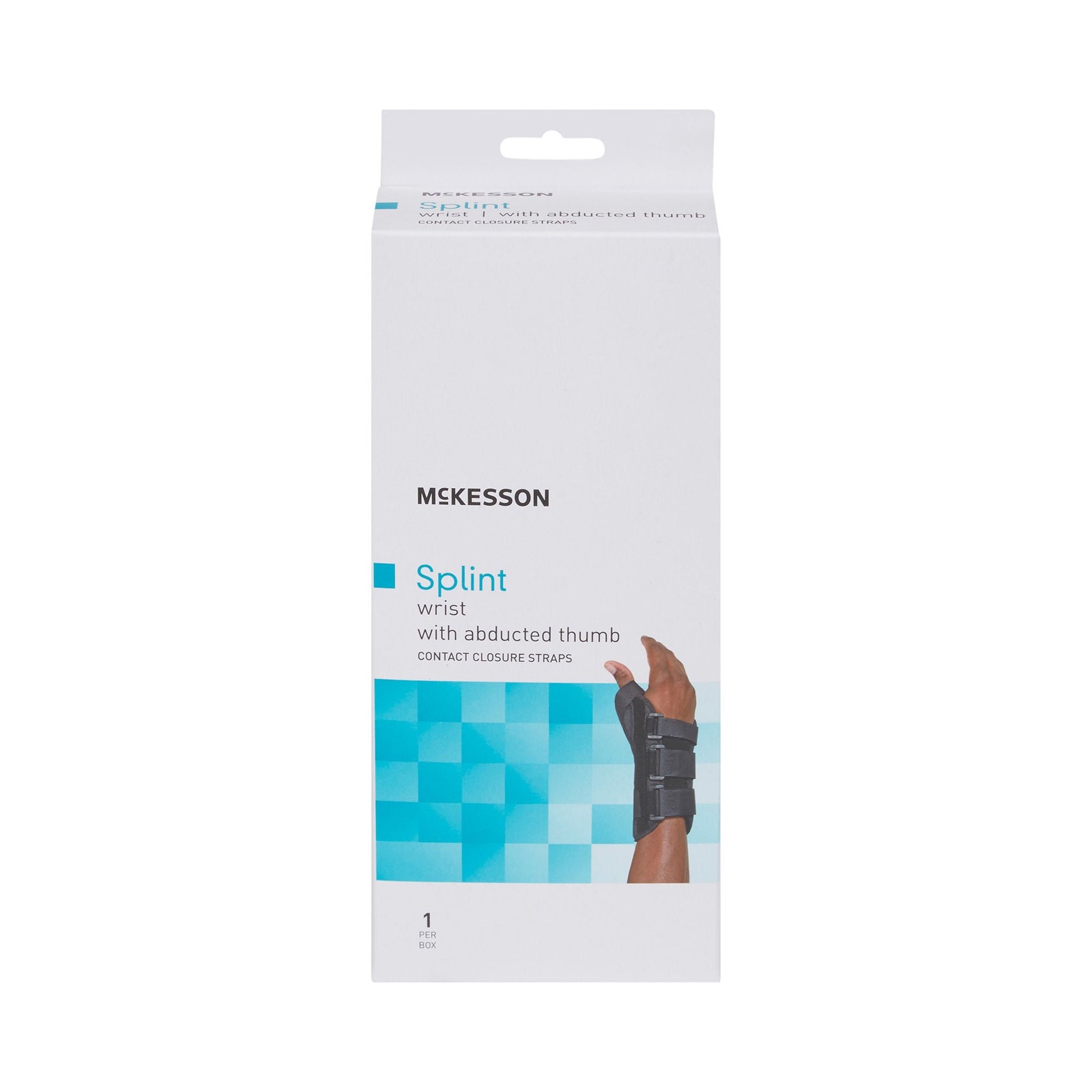 McKesson Hook and Loop Strap Wrist Brace with Abducted Thumb for Left Hand