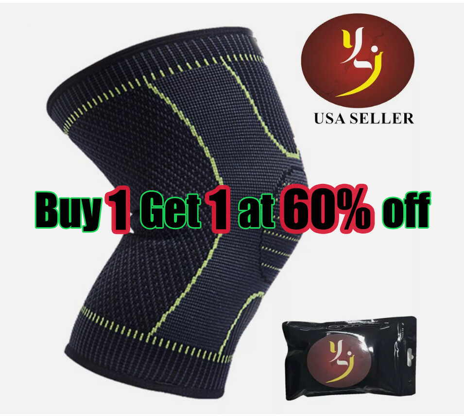 Knee Brace Compression Sleeve Support Sport Joint Injury Pain Relief Arthritis
