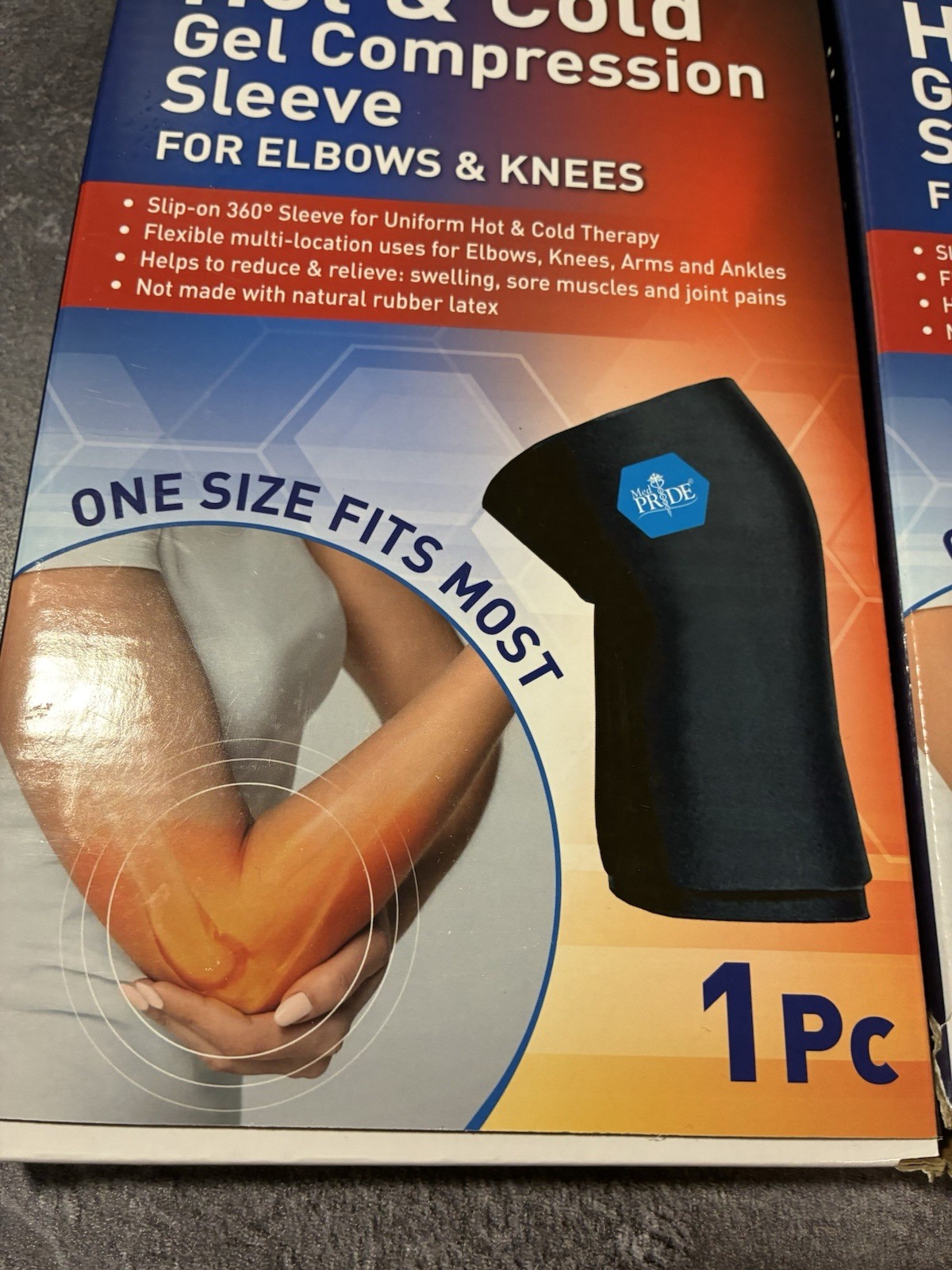 Med Pride Hot & Cold Gel Compression Sleeve for Elbow Knee Arm – X2