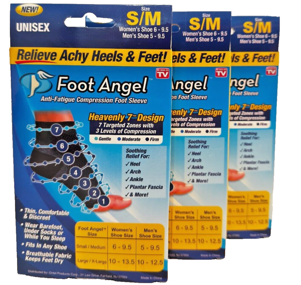 Anti-Fatigue Compression Foot Sleeve for Plantar Fasciitis Relief, Small/Medium