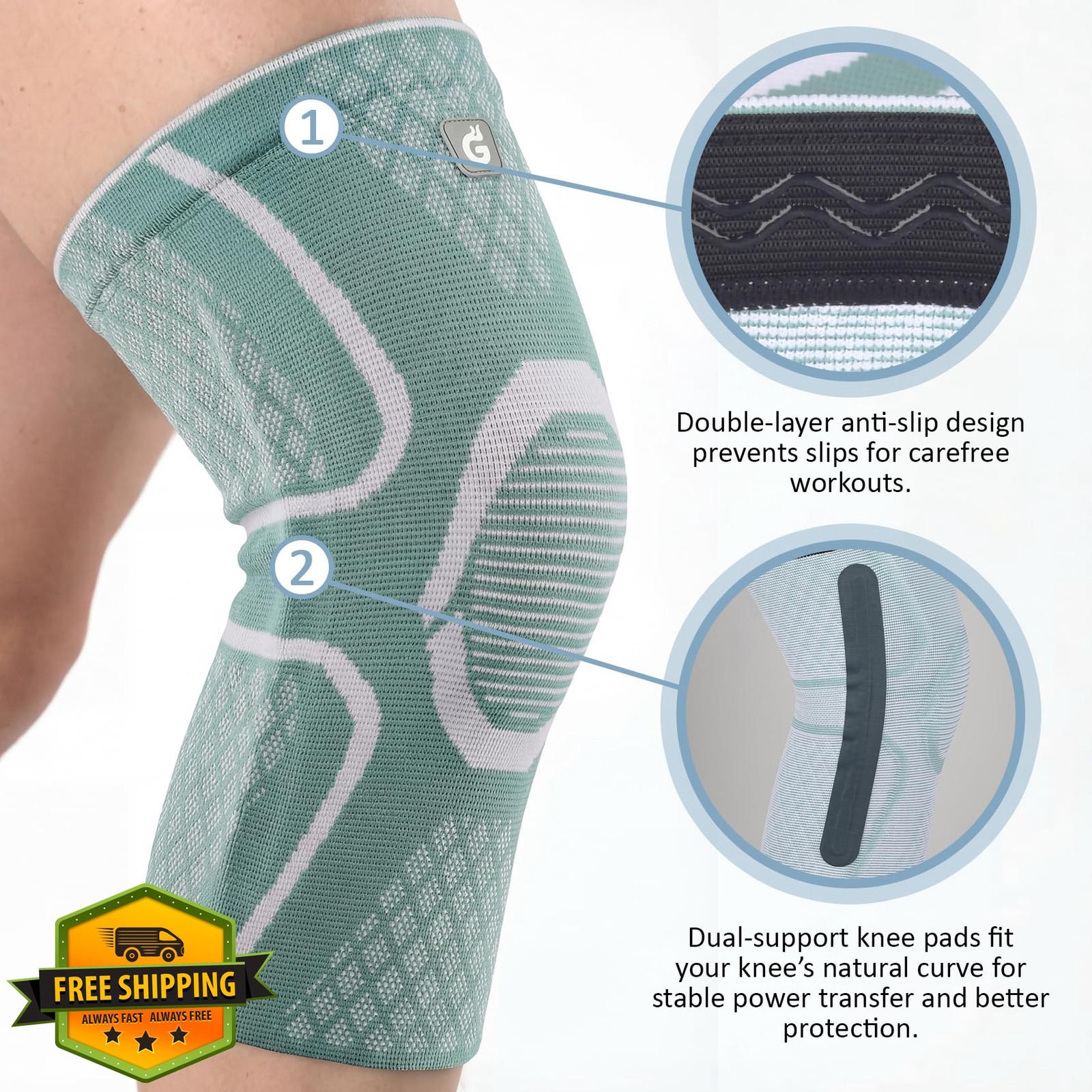 GOOGAH Knee Brace Large Green