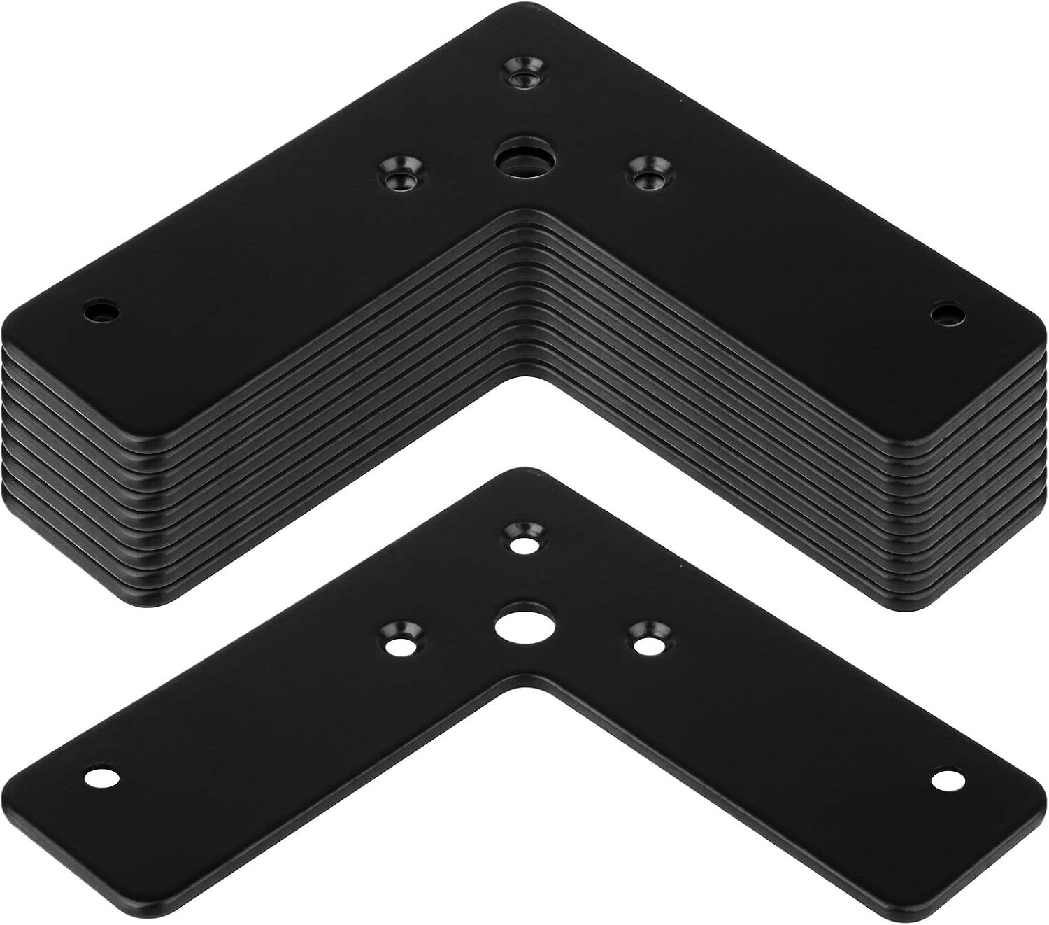 10 Count Black Corner Brace 4″x4″ – Rust-Resistant Steel for Superior Strength