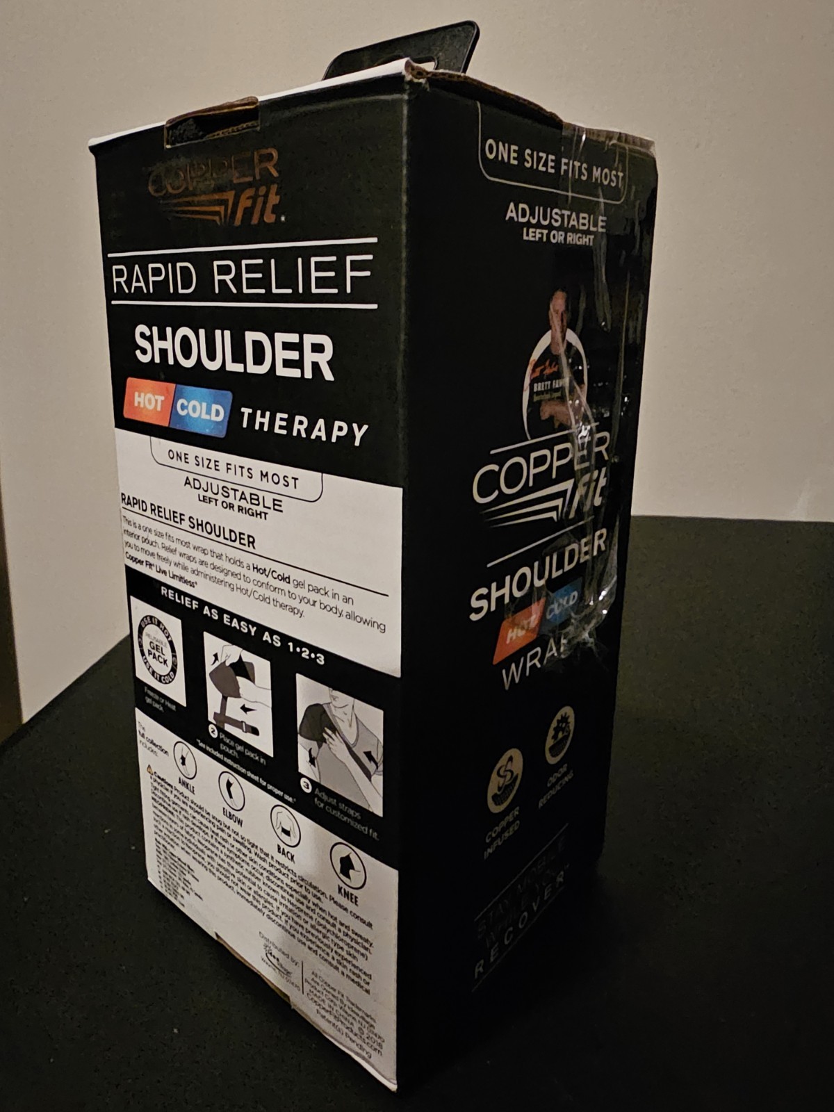 Copper Fit Rapid Relief Shoulder Wrap Hot Cold Therapy One Size Adjustable New
