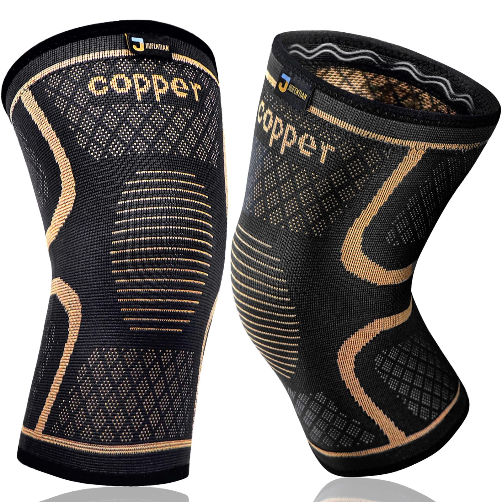 Copper Knee Braces for Men and Women (2 pack) -Knee Supports Copper Compressi…